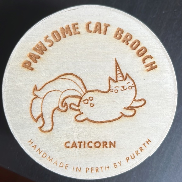 Unicorn Cat Brooch - made in Australia - Picture 4 of 4